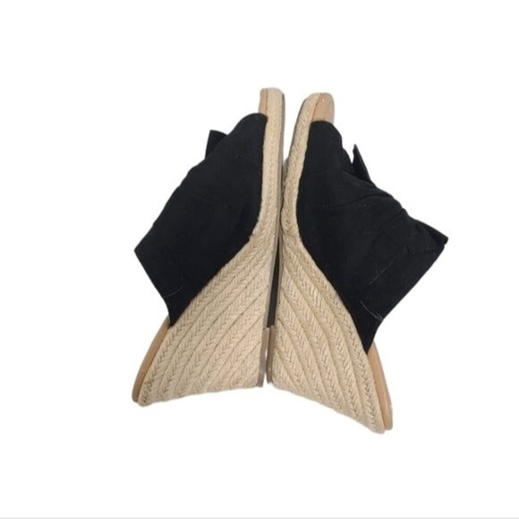 Lane Bryant Black Fabric Espadrilles Wedges 10 - Picture 5 of 12